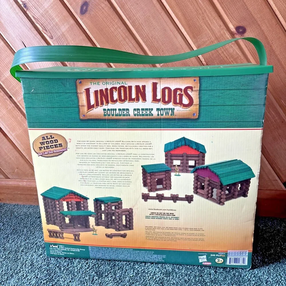 Hasbro The Original Lincoln Logs Boulder Creek Town 238 pc Solid Wood Log Cabin